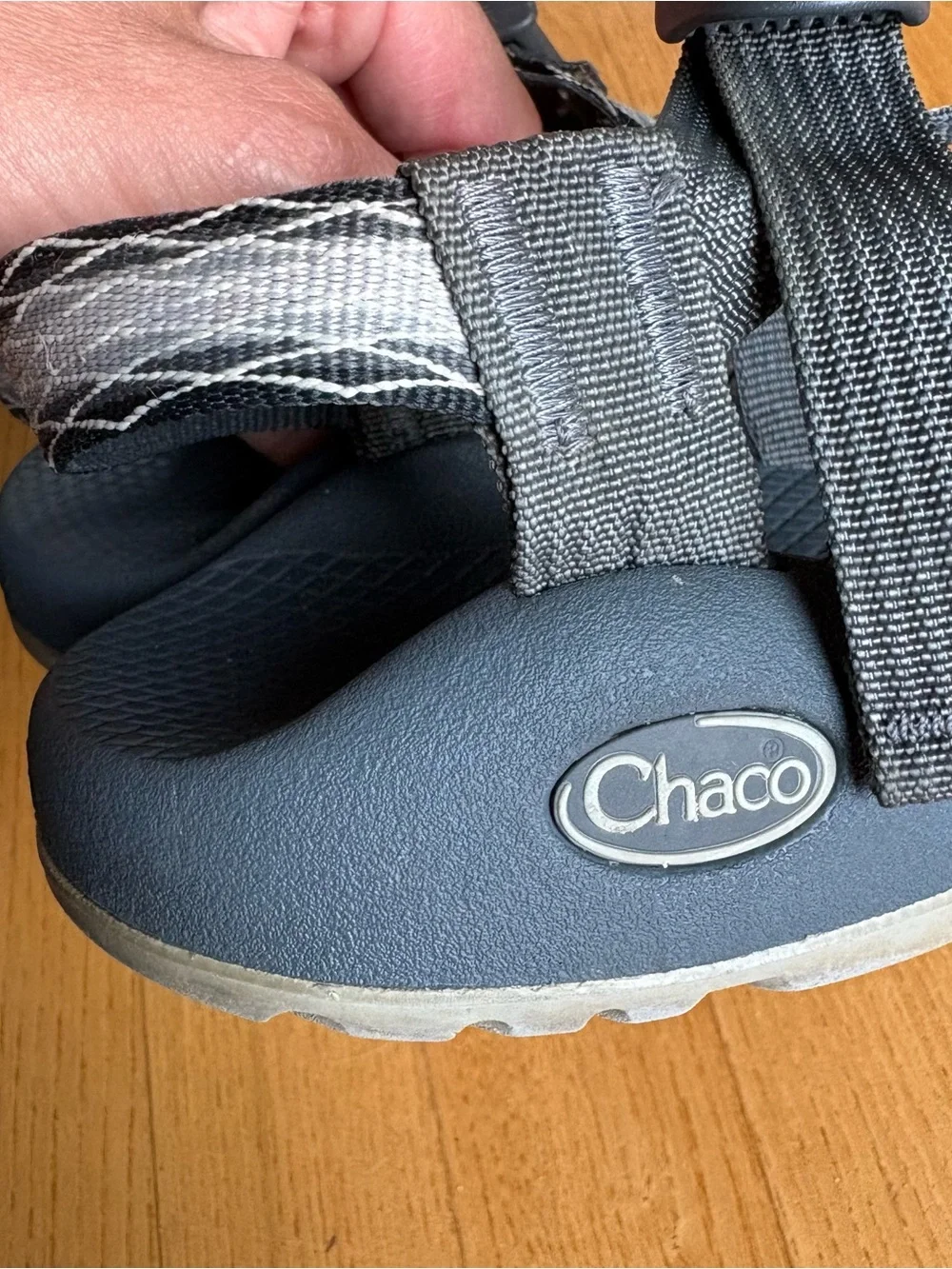 Chaco Women's ZX/2 Classic Sandals Gray Black White Double Strap Toe Loop Size 6